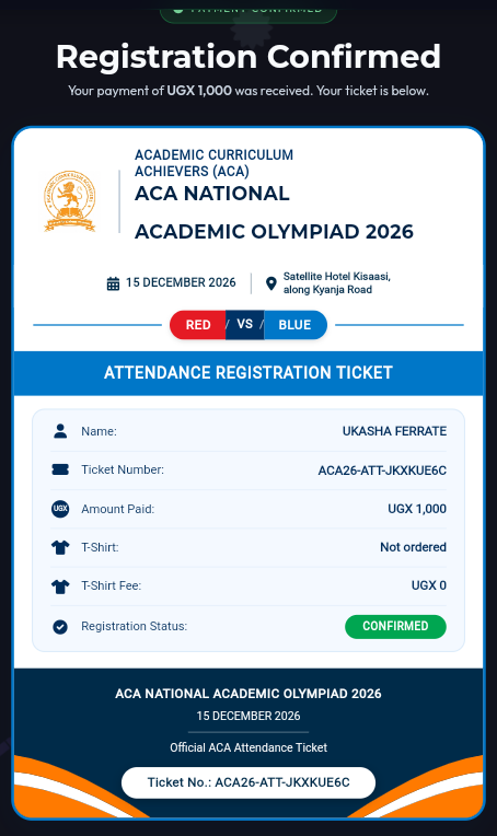 ACA NATIONAL OLYMPIAD EVENT